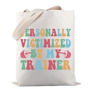 Funny Gym Tote Bag Personally Victimized By My Trainer Tote Bag Wehtlifting o_o